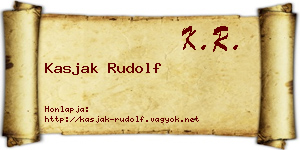 Kasjak Rudolf névjegykártya